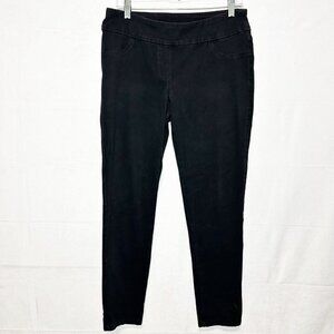 Ruby Rd. Skinny Jeans Womens 10 (31x28.5) Black Stretch Pull-On Faux Pockets